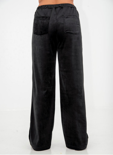 Μαύρο βελουτέ παντελόνι φόρμας