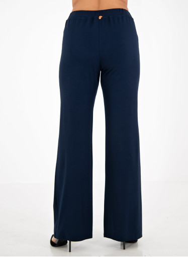 Μπλε παντελόνα με λάστιχο στη μέση