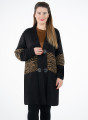 Μαύρη ζακέτα με animal print σχέδιο Μαύρη ζακέτα με animal print σχέδιο