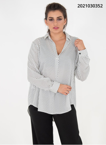 Λευκή πουά πουκαμίσα 