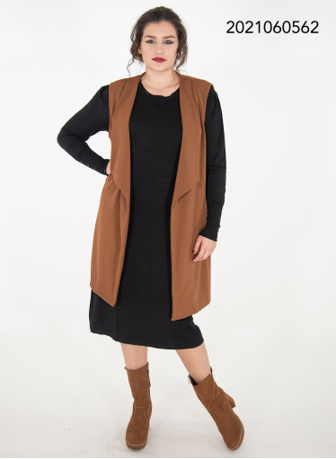 Μονόχρωμο αμάνικο ριχτό γιλέκο