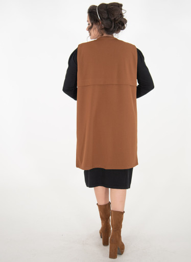 Μονόχρωμο αμάνικο ριχτό γιλέκο