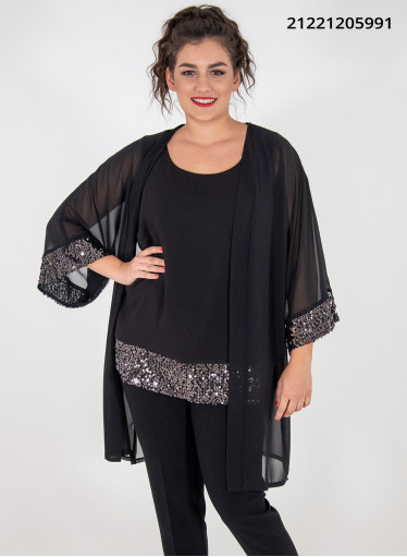 Μαύρο αμπιγιέ σετ με παγιέτες