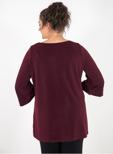 Μπορντό μονόχρωμη μπλούζα