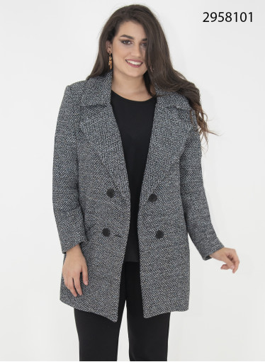 Εντυπωσιακό ασπρόμαυρο ζεστό σακάκι