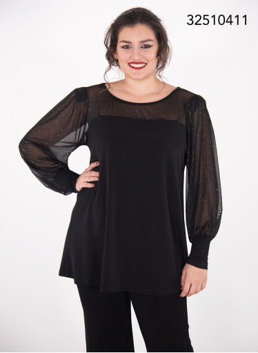 Εντυπωσιακή μπλούζα με διαφάνεια