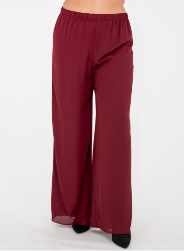 Μπορντό αμπιγιέ αέρινη παντελόνα Μπορντό αμπιγιέ αέρινη παντελόνα