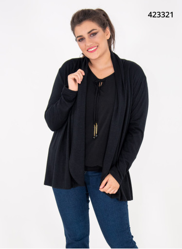 Μαύρη ριχτή ζακέτα