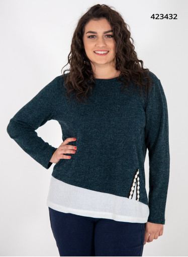 Κυπαρισσί μπλούζα με λευκό σχέδιο