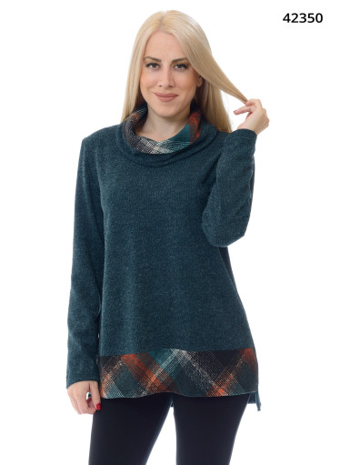 Κυπαρισσί μπλούζα με καρό σχέδιο