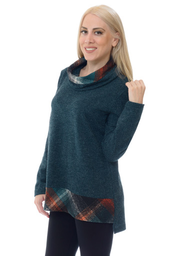 Κυπαρισσί μπλούζα με καρό σχέδιο