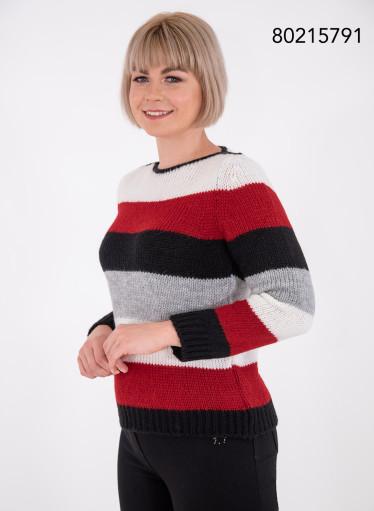 Πλεκτή μπλούζα με ρίγες