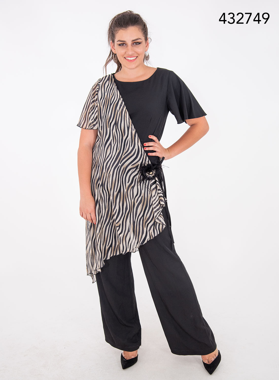 Ολόσωμη μαύρη animal print φόρμα Ολόσωμη μαύρη animal print φόρμα