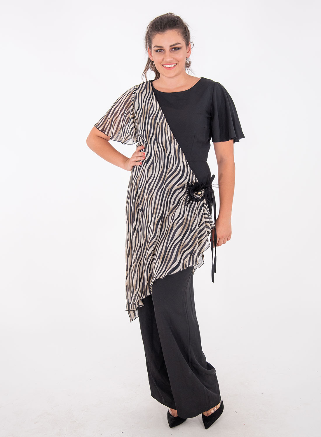 Ολόσωμη μαύρη animal print φόρμα Ολόσωμη μαύρη animal print φόρμα