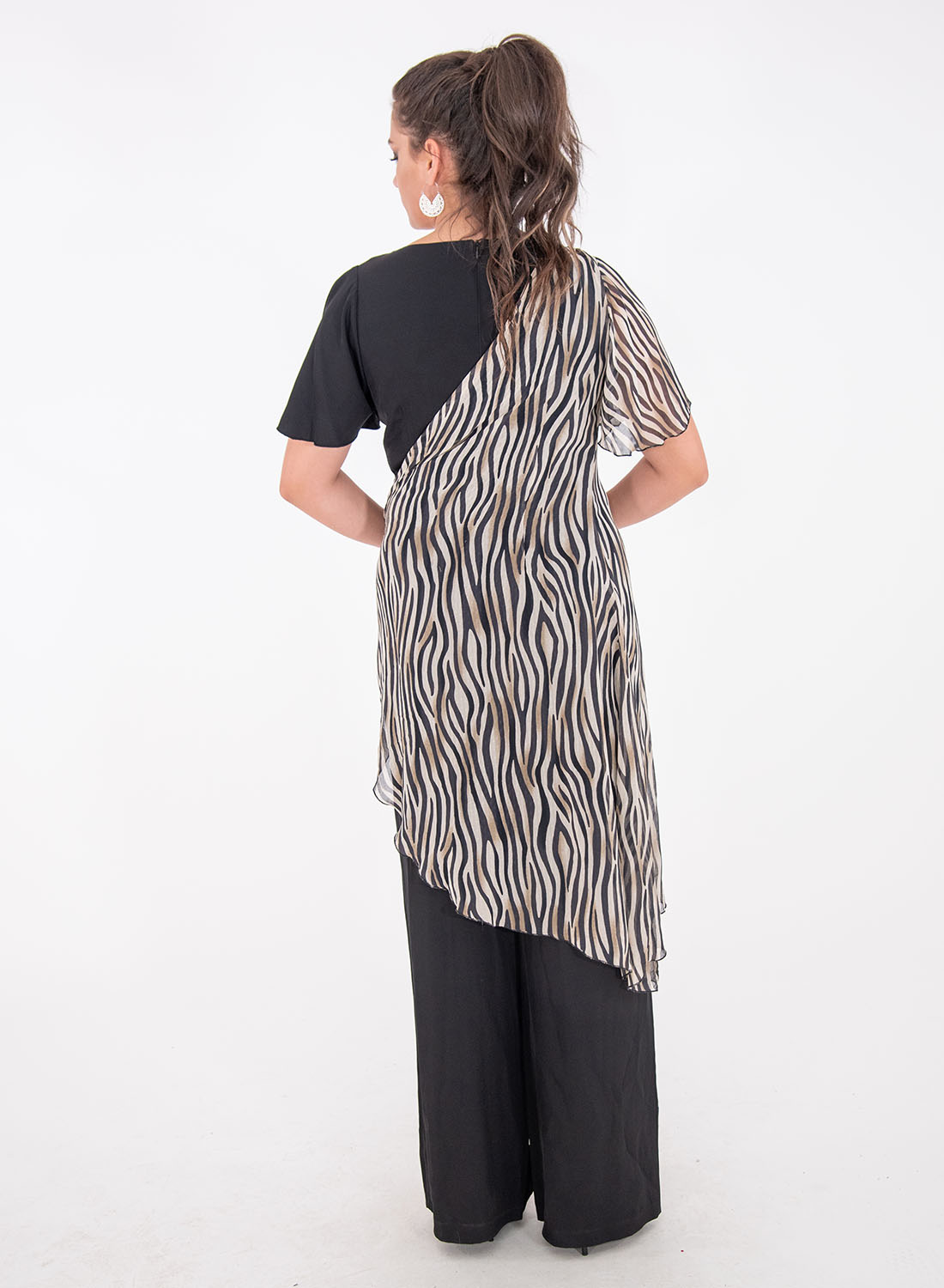 Ολόσωμη μαύρη animal print φόρμα Ολόσωμη μαύρη animal print φόρμα