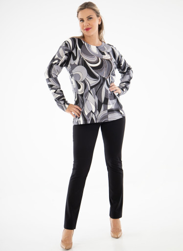 Πλεκτή μπλούζα σε γκρι αποχρώσεις Πλεκτή μπλούζα σε γκρι αποχρώσεις