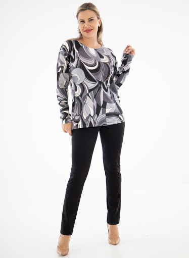 Πλεκτή μπλούζα σε γκρι αποχρώσεις Πλεκτή μπλούζα σε γκρι αποχρώσεις