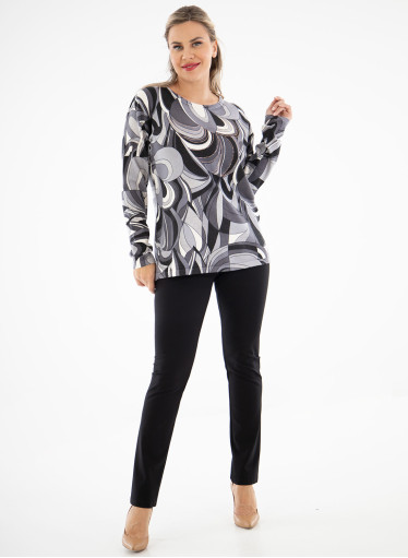 Πλεκτή μπλούζα σε γκρι αποχρώσεις Πλεκτή μπλούζα σε γκρι αποχρώσεις