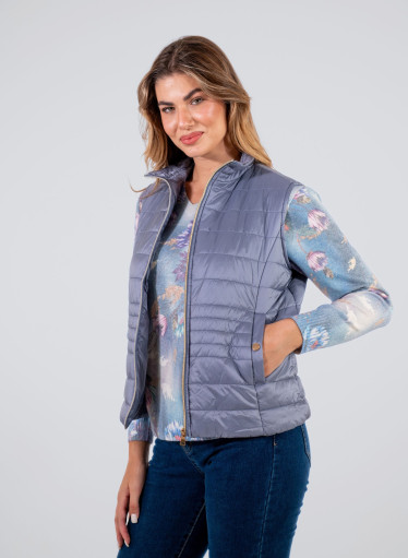 Γκρι - σιελ γιλέκο / μπουφάν με τσέπες Γκρι - σιελ γιλέκο / μπουφάν με τσέπες