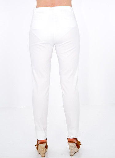 Λευκό βαμβακερό παντελόνι