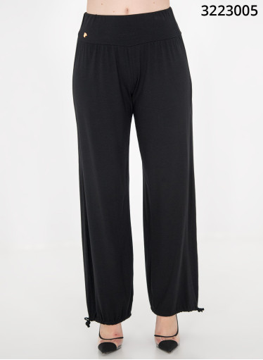 Μαύρο μακρύ ελαστικό σαλβάρι