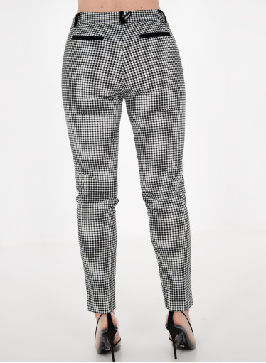 Ασπρόμαυρο καρό βαμβακερό παντελόνι