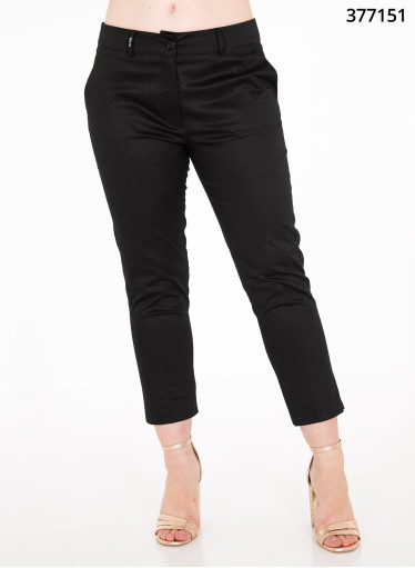 Μαύρο βαμβακερό κοντό παντελόνι