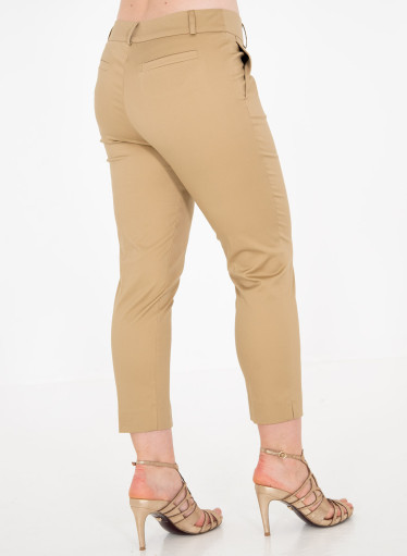 Καμηλό βαμβακερό κοντό παντελόνι