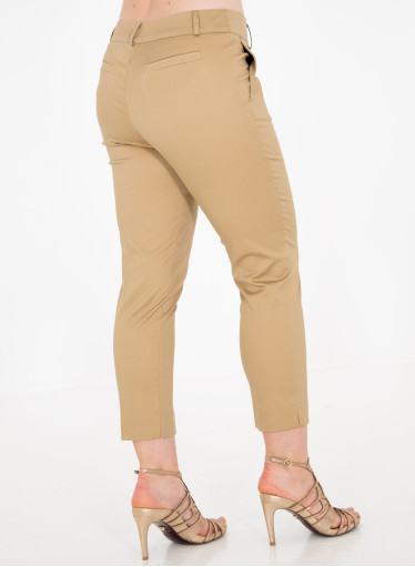 Καμηλό βαμβακερό κοντό παντελόνι