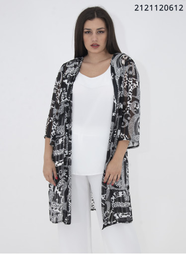 Ασπρόμαυρο αέρινο κιμονό Ασπρόμαυρο αέρινο κιμονό