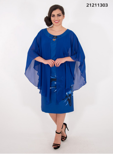 Μπλε ρουά αμπιγιέ φόρεμα με αέρινο κιμονό Μπλε ρουά αμπιγιέ φόρεμα με αέρινο κιμονό