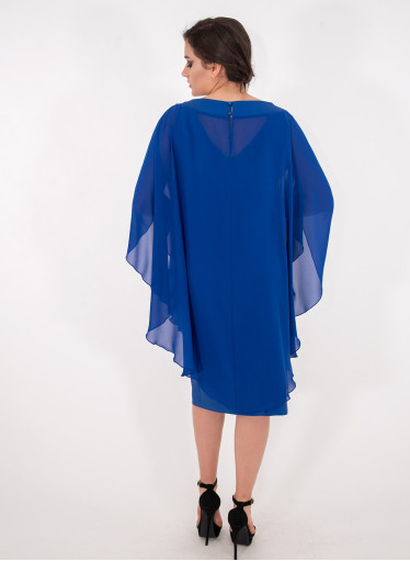 Μπλε ρουά αμπιγιέ φόρεμα με αέρινο κιμονό Μπλε ρουά αμπιγιέ φόρεμα με αέρινο κιμονό