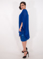 Μπλε ρουά αμπιγιέ φόρεμα με αέρινο κιμονό