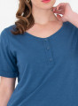 Μπλε ευκολοφόρετη μπλούζα με κουμπάκια