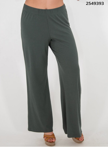 Χακί ριπ παντελόνα με λάστιχο Χακί ριπ παντελόνα με λάστιχο