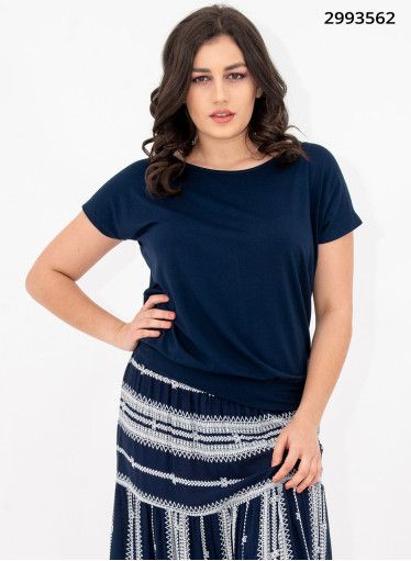 Μπλε μπλούζα με μπάσκα