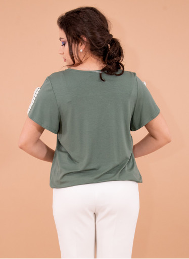 Λάδι νεανική ντραπέ μπλούζα