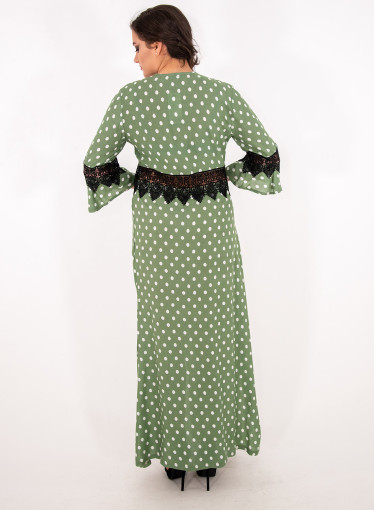 Μάξι πουά φόρεμα με δαντέλα Μάξι πουά φόρεμα με δαντέλα