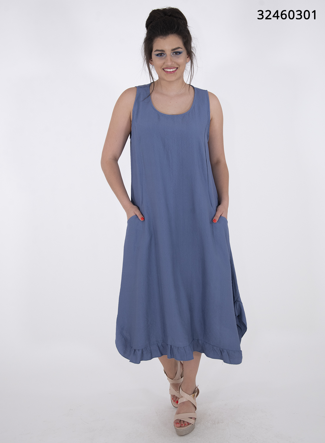 Ευκολοφόρετο μπλε φόρεμα