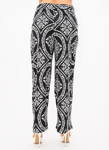 Ασπρόμαυρη ευκολοφόρετη παντελόνα