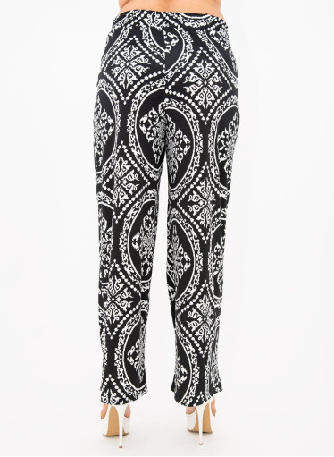 Ασπρόμαυρη ευκολοφόρετη παντελόνα