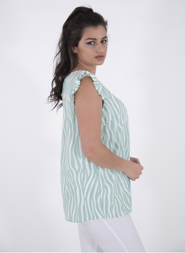 Δίχρωμη animal print μπλούζα