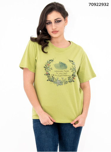 Κοντομάνικη μπλούζα με στάμπα Κοντομάνικη μπλούζα με στάμπα