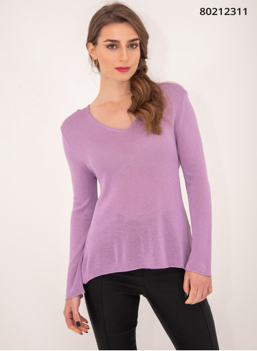 Λιλά πλεκτή μπλούζα Λιλά πλεκτή μπλούζα