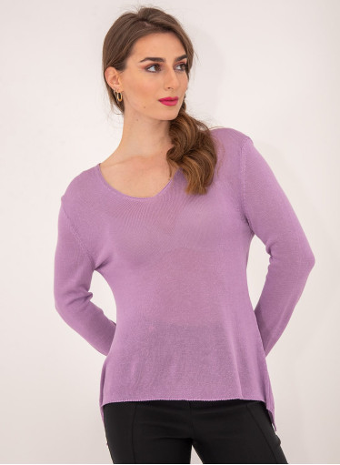 Λιλά πλεκτή μπλούζα Λιλά πλεκτή μπλούζα
