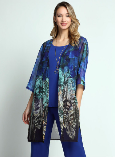 Κολακευτικό μπλε σετ με παντελόνα