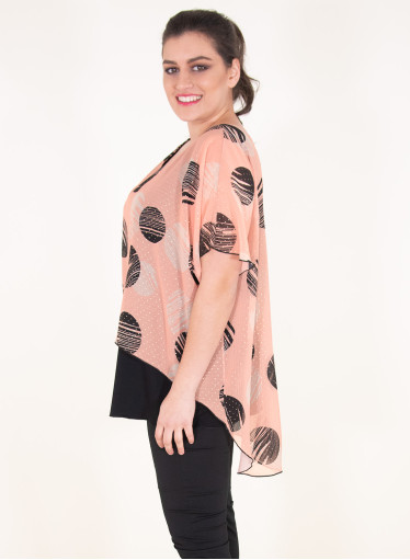 Κολακευτική πουά μπλούζα Κολακευτική πουά μπλούζα