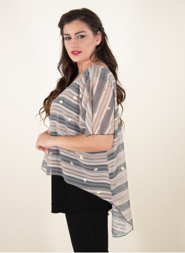 Κομψή μπλούζα με ρίγες Κομψή μπλούζα με ρίγες