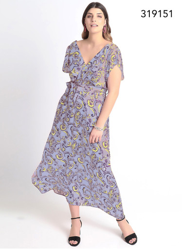 Μοδάτο λιλά μάξι φόρεμα