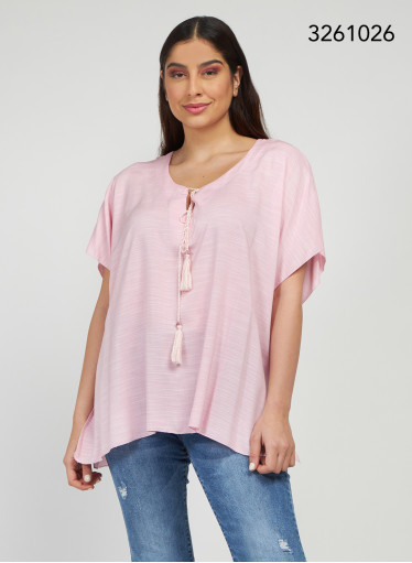 Ροζ άνετη μπλούζα